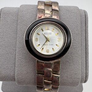 Ecclissi 32250 Watch Womens Sterling Silver Two Tone Bracelet Quartz Reversible